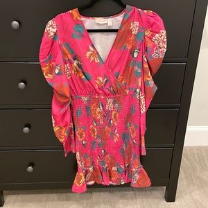 Willow +Root Bright Pink Smocked Dress